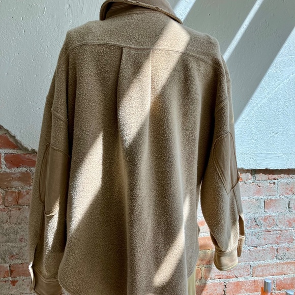 Free People Sable Ruby Shirt Fleece Oversized Button Down Shacket Jacket XSMALL - Picture 9 of 12